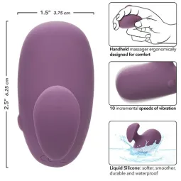 Vibratore ergonomico CalExotics Mod Touch viola, silicone morbido, 10 velocità