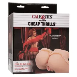 Masturbador realista de doble entrada CalExotics color carne, interior multi-texturizado.
