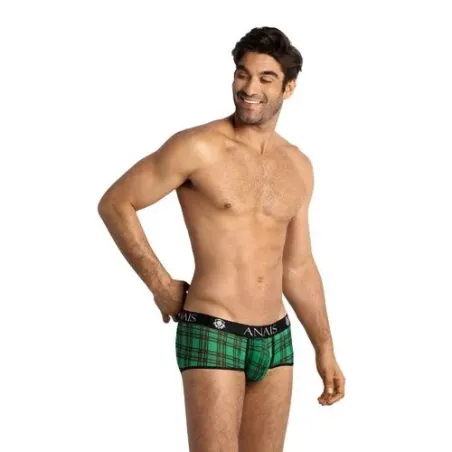 Slip uomo ANAIS MEN Magic Brief a quadri verde e nero, tessuto lycra morbido, comodo e sexy