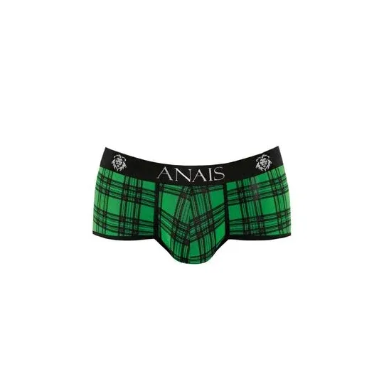 Slip hombre ANAIS MEN Magic Brief a cuadros verde y negro, tela licra suave, cómodo y sexy