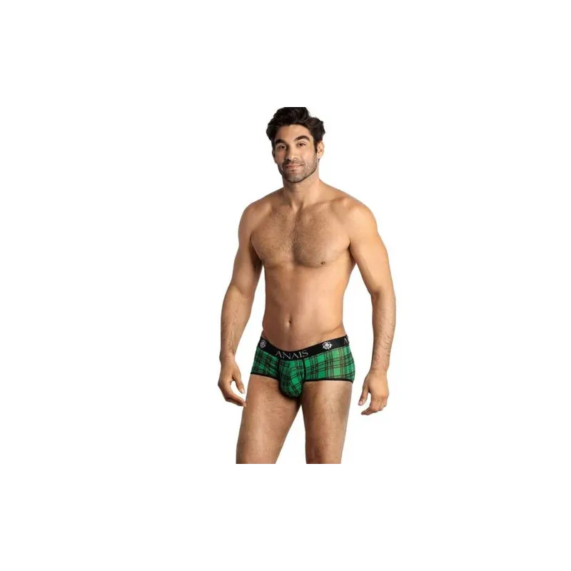 Herrenslip ANAIS MEN Magic Brief in grün-schwarz kariert, weicher Lycra-Stoff, bequem und sexy