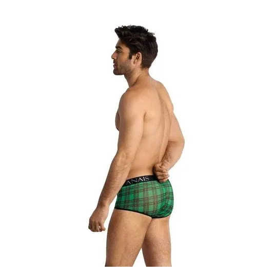 Sexy Herren Boxer ANAIS MEN kariert grün schwarz aus Lycra Stretch, Bund elastisch bequem.