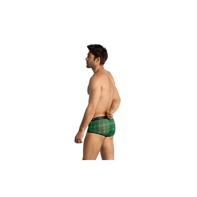 Boxer sexy uomo ANAIS MEN a quadri verdi e neri in Lycra elasticizzata, vita elastica comoda.