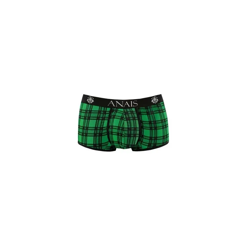 Boxer sexy hombre ANAIS MEN a cuadros verde y negro en Lycra elástico, cintura elástica cómoda.