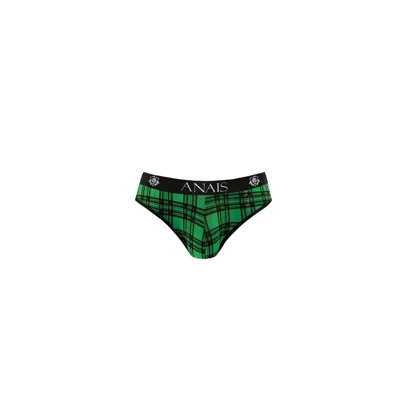 Slip hombre sexy a cuadros verde negro vista frontal - ANAIS MEN - lycra suave cintura elástica" }, { "fr": "Slip homme sexy à c