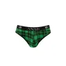 Slip uomo sexy a quadri verde nero vista frontale - ANAIS MEN - lycra morbido elastico vita