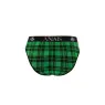 Slip hombre sexy a cuadros verde negro vista frontal - ANAIS MEN - lycra suave cintura elástica" }, { "fr": "Slip homme sexy à c
