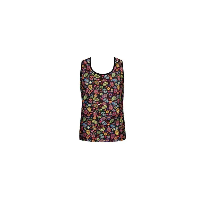 Top ajusté sans manches Anais Men Mexico L noir polyamide élasthanne ajustement parfait