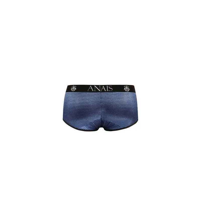 Herrenslip ANAIS aus gestreiftem Tüll in Schwarz und Marineblau, kurze Beine, sportliche Passform