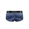Slip uomo ANAIS in tulle a righe nero e blu navy, gambe corte, vestibilità sportiva