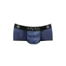 Slip uomo ANAIS in tulle a righe nero e blu navy, gambe corte, vestibilità sportiva