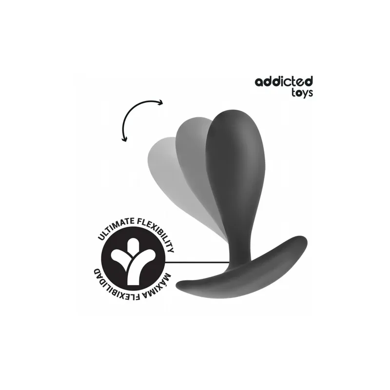Set di 3 plug anali ADDICTED TOYS in silicone medicale, taglie progressive piccolo medio grande, vista d'insieme del cofanetto.