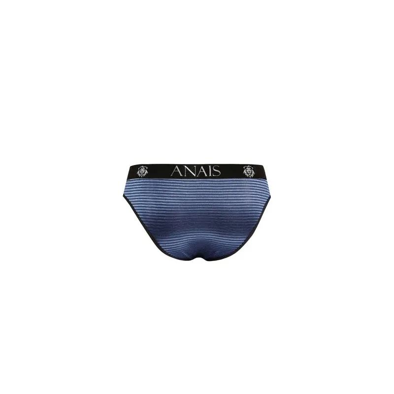 Slip hombre ANAIS MEN en tul rayado azul marino, corte ajustado y cintura elástica ancha