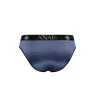 Herrenslip ANAIS MEN aus gestreiftem marineblauen Tüll, enganliegend mit breitem elastischem Bund