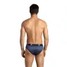 Slip homme ANAIS MEN en tulle rayé bleu marine, coupe ajustée et bande élastique large