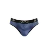 Men's brief ANAIS MEN in striped navy blue tulle, fitted cut with wide elastic waistband