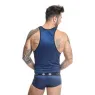 Haut homme Anaïs Men Naval en tulle noir à rayures satinées bleu marine, vue de face, marque Anaïs Men Accessories.