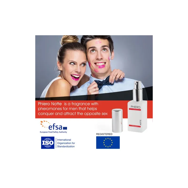 Frasco de 30 ml del perfume de feromonas Phiero Notte de 500COSMETICS para hombre con androstenona