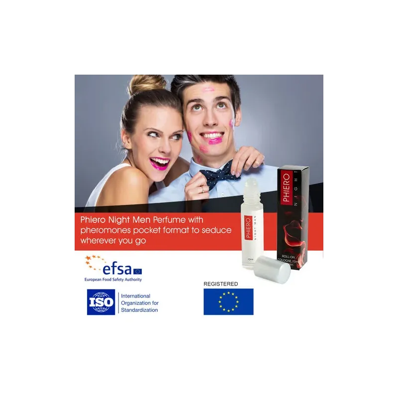 Profumo roll-on 10ml per uomo 500 COSMETICS Phiero Night Man ai 3 feromoni – astuccio nero