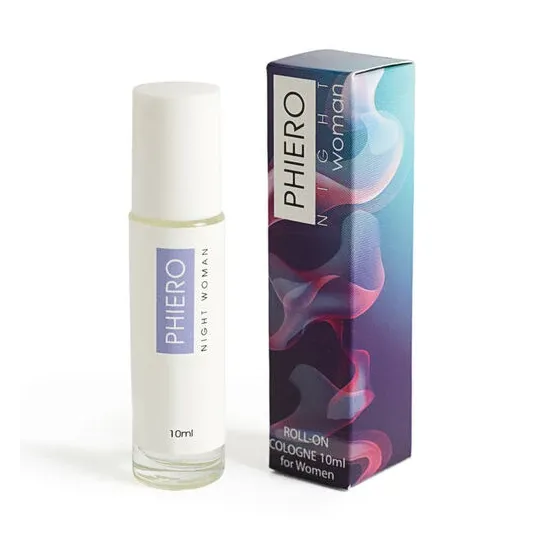 Phiero Night Woman profumo feromoni roll-on 10ml 500 Cosmetics – flacone viola con 4 feromoni per attrazione naturale