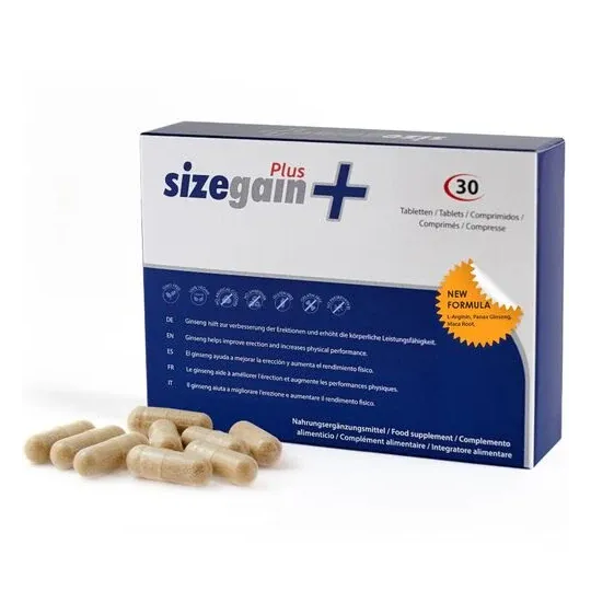 SizeGain Plus 500 Cosmetics: box of 30 tablets for natural penis enlargement