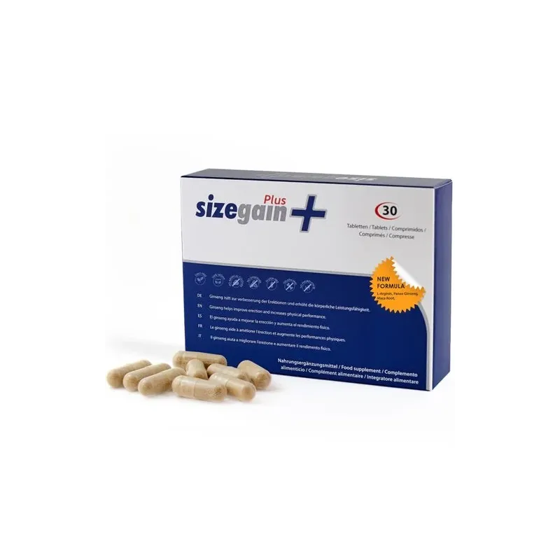 SizeGain Plus 500 Cosmetics: scatola da 30 compresse per l'aumento naturale del pene