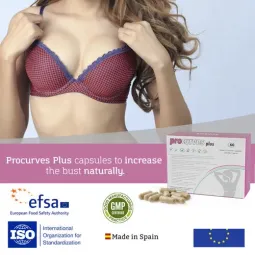 [ { "fr": "Complément alimentaire 500 COSMETICS Procurves Plus, boîte de 60 gélules vegan pour augmentation naturelle des seins"