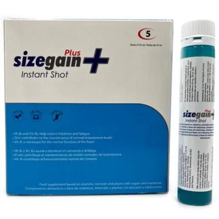 [ { "fr": "500 COSMETICS SizeGain Plus Instant Shot - flacon liquide 5 unités pour vitalité masculine et libido", "de": "500 COS