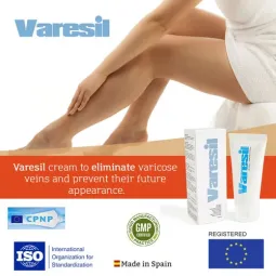 500 COSMETICS Varesil anti-varicose veins cream 75ml white tube – relieves heavy legs and spider veins