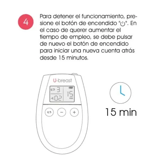 Appareil d'électrostimulation mammaire 500COSMETICS U-Sein avec deux unités vibrantes et gel conducteur