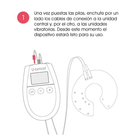 Dispositivo de electroestimulación mamaria 500COSMETICS U-Sein con dos unidades vibrantes y gel conductor