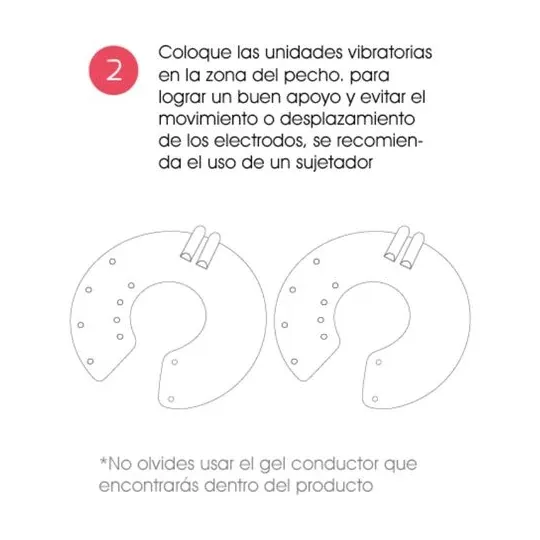 Appareil d'électrostimulation mammaire 500COSMETICS U-Sein avec deux unités vibrantes et gel conducteur
