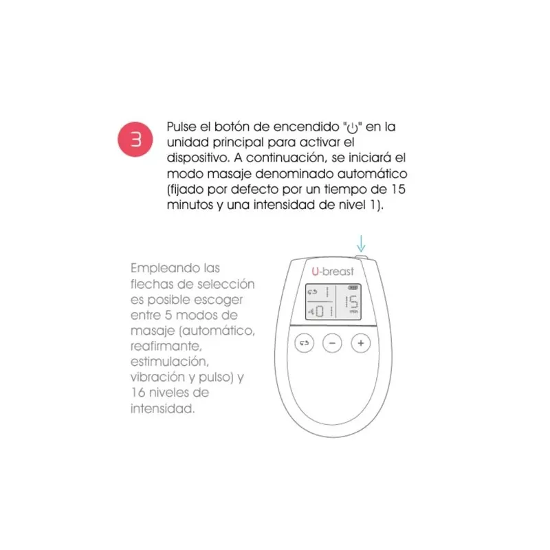 Dispositivo di elettrostimolazione mammaria 500COSMETICS U-Sein con due unità vibranti e gel conduttivo