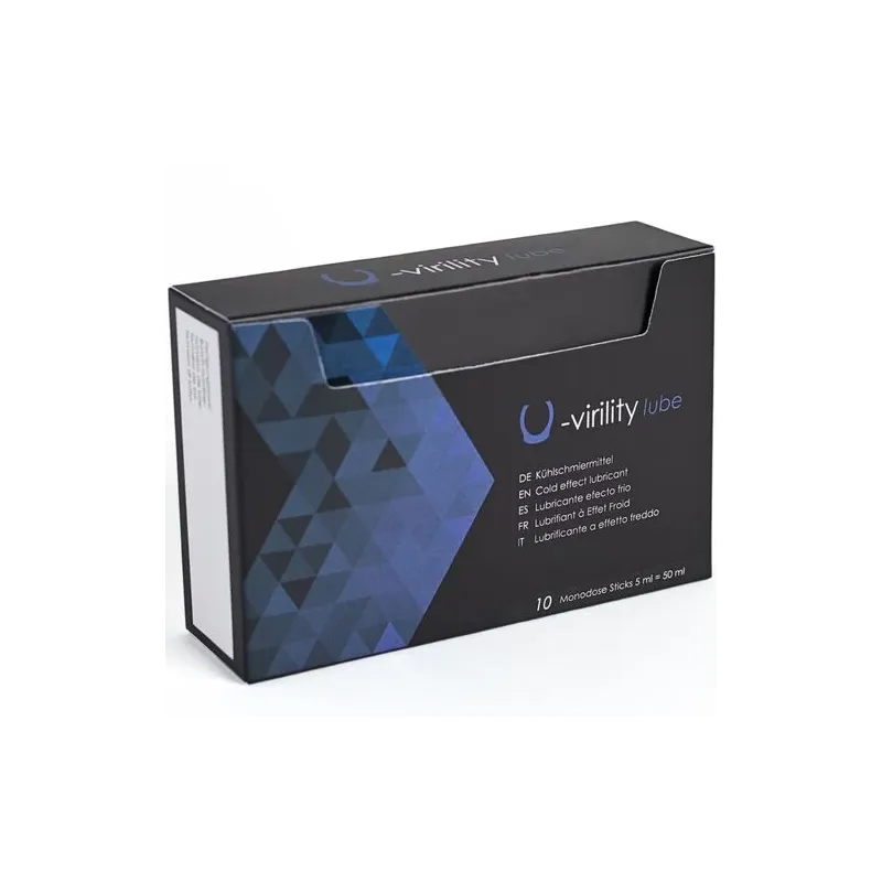 Lubrificante intimo freddo 500 COSMETICS U-Virility Lube, confezione da 10 bustine monodose 5ml, base acquosa, effetto rinfresca
