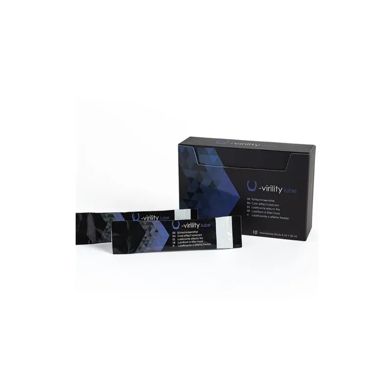 Lubricante íntimo frío 500 COSMETICS U-Virility Lube, caja de 10 sobres unidosis 5ml, base acuosa, efecto refrescante
