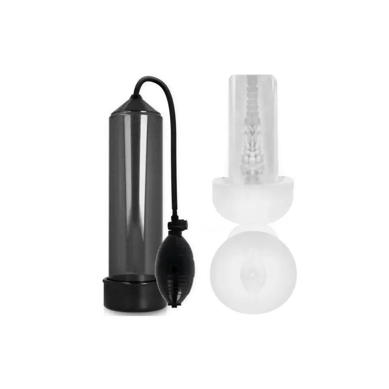 Pompa peniena Pump Addicted RX3 nera con manicotto del piacere taglia M, lunghezza inseribile 23 cm, diametro 5,5 cm