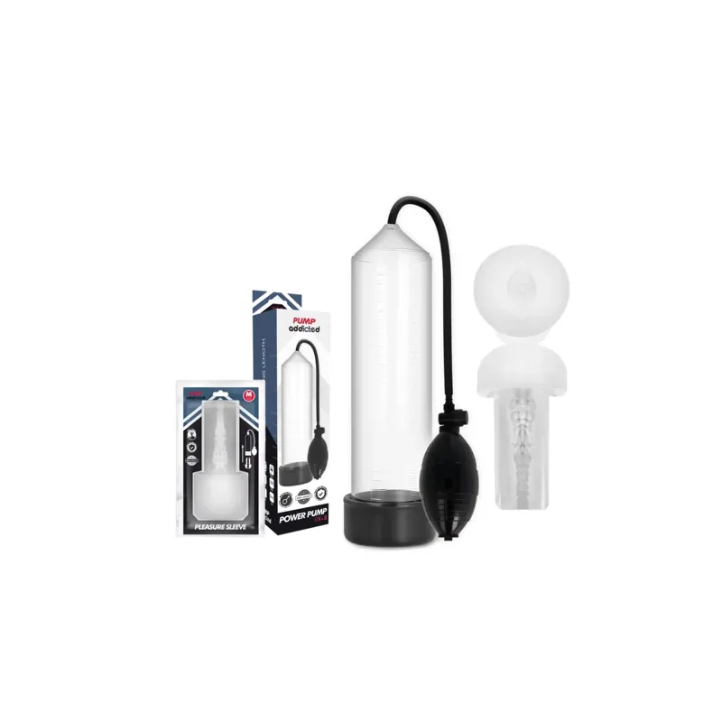 Bomba de vacío para pene transparente RX3 con manguito de placer, PUMP ADDICTED, dispositivo médico para la erección." }, "image