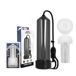 Pompa per pene Pump Addicted RX5 nera con masturbatore taglia M per erezione