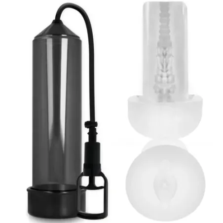 Schwarze RX7 Penispumpe professionell wasserdicht 24 cm mit Masturbator Pump Addicted