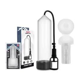 Pompe à pénis transparente Pump Addicted RX7 avec vide intégré pour érection durable et ferme