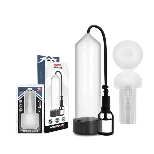 Transparent penis pump Pump Addicted RX7 with vacuum system for longer lasting erections