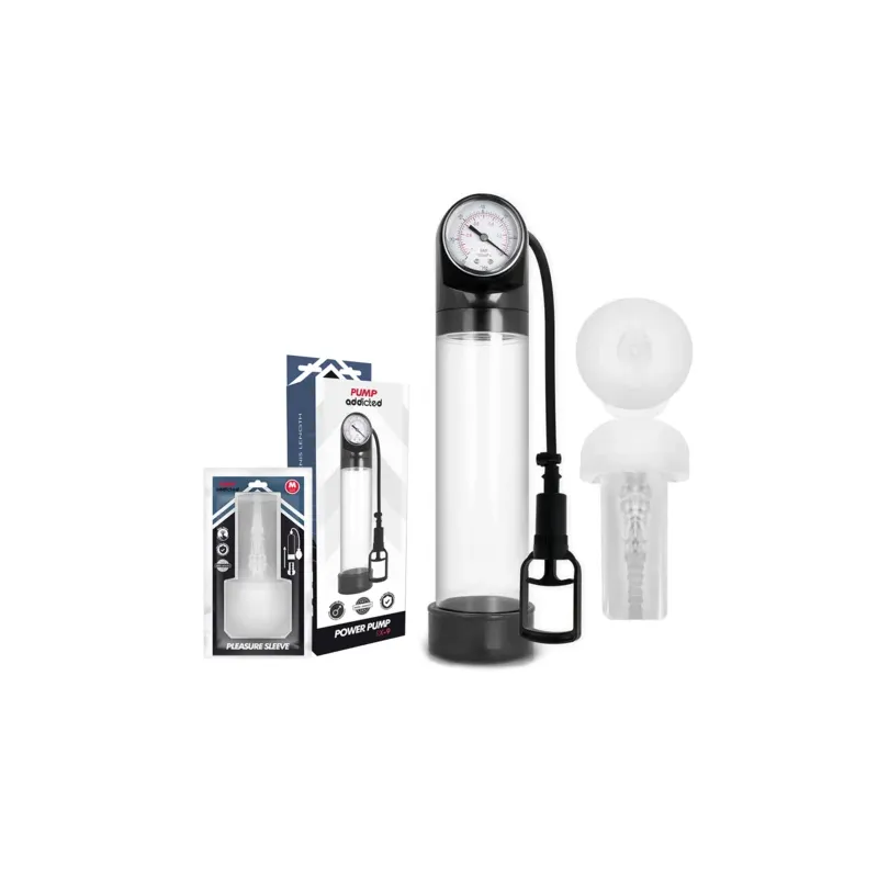 Transparente Penispumpe Pump Addicted mit Masturbator, medizinisches Silikon, 30 cm Länge
