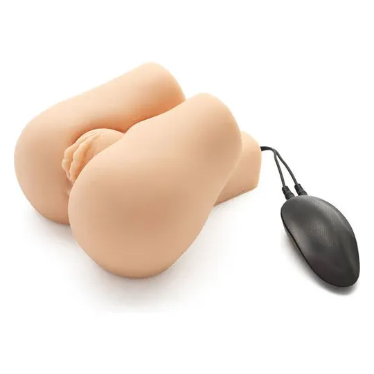 ACT vibrating masturbator Nasty Nympho Bouncer dual opening TPR beige overall view