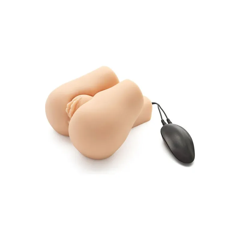 Masturbatore vibrante ACT Nasty Nympho Bouncer doppia apertura in TPR beige vista d'insieme