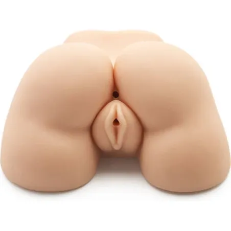 Masturbatore ACT Fat Ass Fucker con doppia apertura vaginale anale e vibratore incorporato - colore naturale TPR