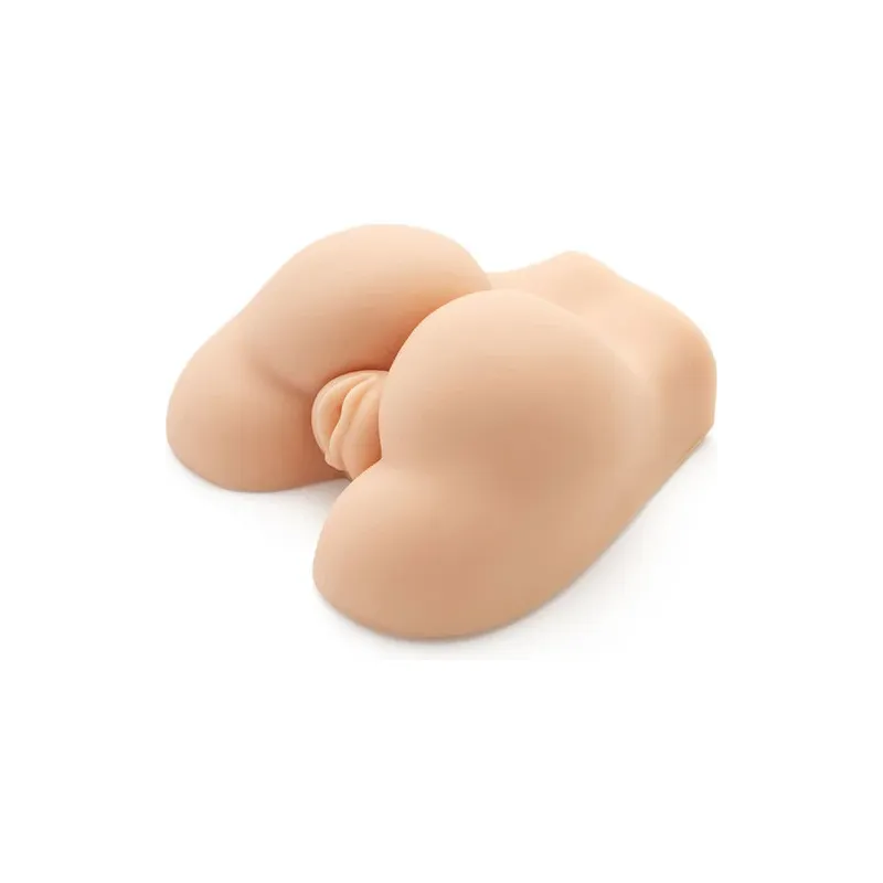 Masturbatore ACT Fat Ass Fucker con doppia apertura vaginale anale e vibratore incorporato - colore naturale TPR