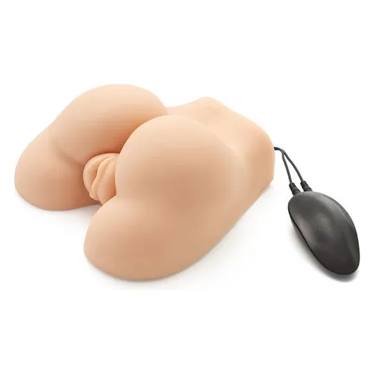 ACT Fat Ass Fucker Masturbator mit zwei Öffnungen und integriertem Vibrator - hautfarben TPR
