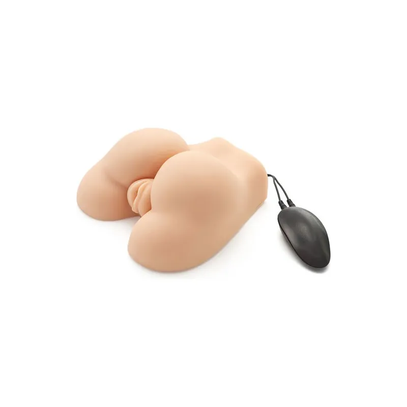Masturbateur ACT Fat Ass Fucker double orifice vaginal anal avec vibreur intégré - couleur naturelle TPR