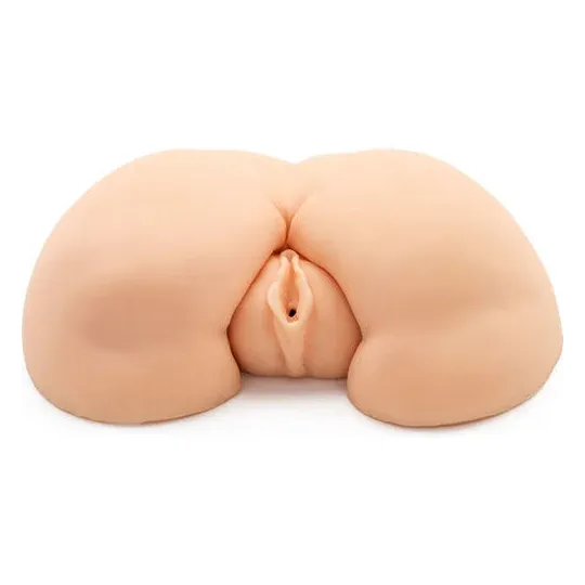 Masturbador de doble orificio ACT en color carne con vibrador integrado – juguete íntimo realista