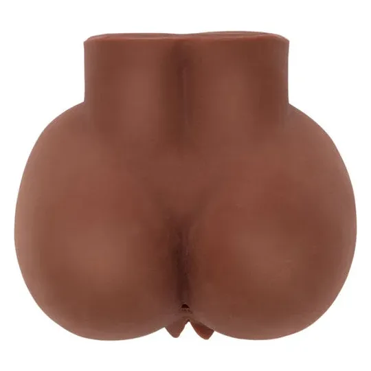 Realistischer Masturbator ACT Big Ass Doppelöffnung braun mit integriertem Vibrator, TPR-Material, wasserdicht